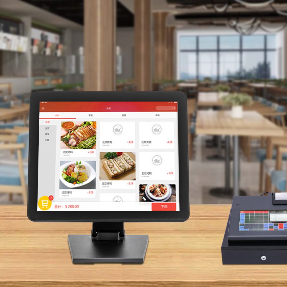 Sistema de registro de pago de 17 pulgadas, con software de pago, impresora de recibos integrada, para el comercio de catering