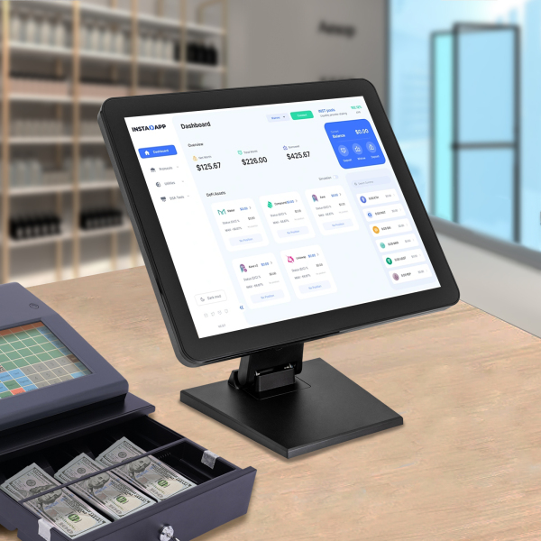 Sistema de registro de pago de 17 pulgadas, con software de pago, impresora de recibos integrada, para el comercio de catering