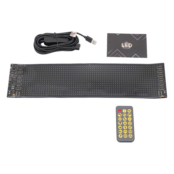 Tablero de visualización LED de 37,4 cm x 9,2 cm, letrero LED programable, pantalla LED suave y flexible