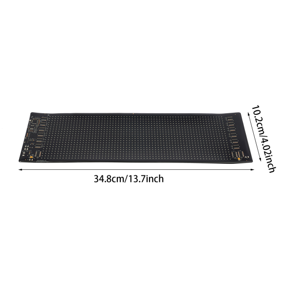 Pantalla LED flexible de 34,8 cm x 10,2 cm, tablero de visualización LED, letrero LED flexible para automóvil, tienda, bar, publicidad