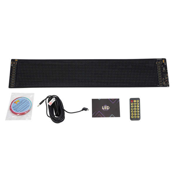 Pantalla LED flexible de 59,5 cm x 12 cm, tablero de visualización LED, letrero LED flexible para automóvil, tienda, bar, publicidad