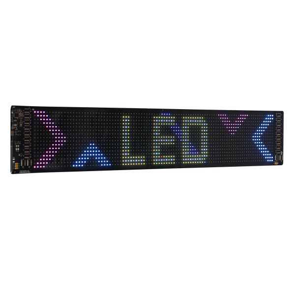 Pantalla LED flexible de 59,5 cm x 12 cm, tablero de visualización LED, letrero LED flexible para automóvil, tienda, bar, publicidad