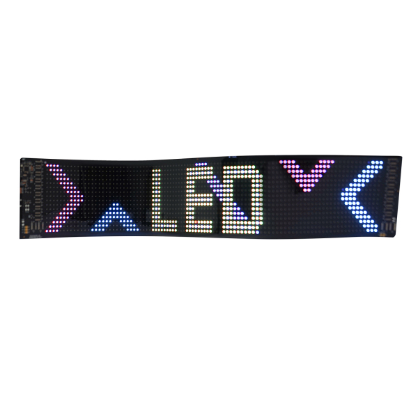 Pantalla LED flexible de 59,5 cm x 12 cm, tablero de visualización LED, letrero LED flexible para automóvil, tienda, bar, publicidad