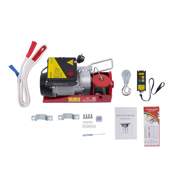 Cabrestante eléctrico de 200 kg, 510 W, cable de elevación para motor, grúa de cabrestante, mando a distancia inalámbrico Cabrestante eléctrico de 200 kg, 510 W, cable de elevación para motor, grúa de cabrestante, mando a distancia inalámbrico