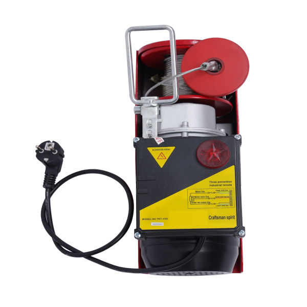 Cabrestante eléctrico de 200 kg, 510 W, cable de elevación para motor, grúa de cabrestante, mando a distancia inalámbrico