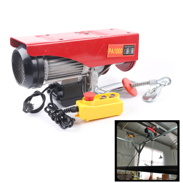 Cabrestante eléctrico de 1000 kg, con función de frenado automático, con mando a distancia por cable, de emergencia Cabrestante eléctrico de 1000 kg, con función de frenado automático, con mando a distancia por cable, de emergencia