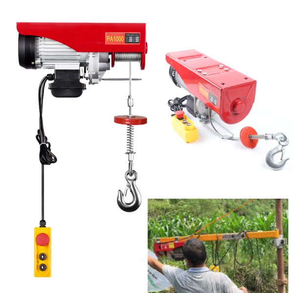 Cabrestante eléctrico de 1000 kg, con función de frenado automático, con mando a distancia por cable, de emergencia Cabrestante eléctrico de 1000 kg, con función de frenado automático, con mando a distancia por cable, de emergencia