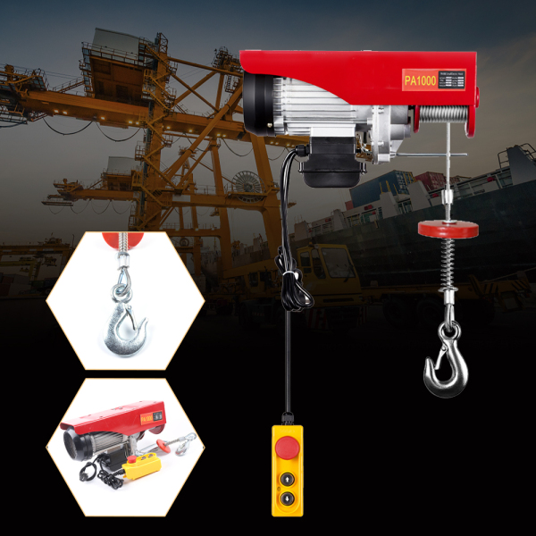 Cabrestante eléctrico de 1000 kg, con función de frenado automático, con mando a distancia por cable, de emergencia Cabrestante eléctrico de 1000 kg, con función de frenado automático, con mando a distancia por cable, de emergencia