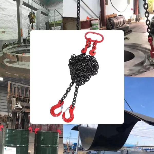 CNCEST Eslinga de Cadena de 2 hebras, 2M Herramientas de elevación Eslinga de Cadena (Capacidad de Carga 2T)