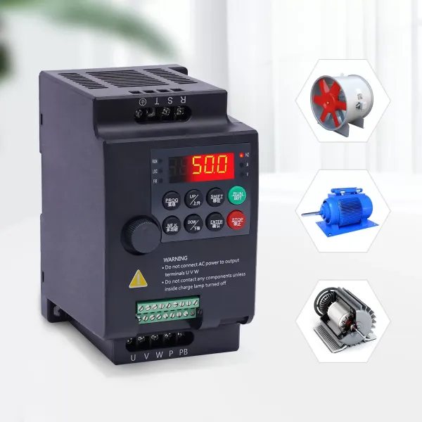 Variador de frecuencia, AC 220V/0.75KW 1HP 4A CNC VFD Convertidor monofásico a trifásico (entrada monofásica, salida trifásica)