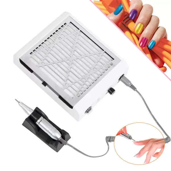 Aspiradora de uñas, plumero de uñas profesional de 80 W, estación de vacío de 30.000 RPM, herramientas de uñas para salón de uñas