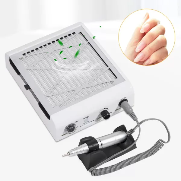 Aspiradora de uñas, plumero de uñas profesional de 80 W, estación de vacío de 30.000 RPM, herramientas de uñas para salón de uñas