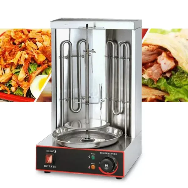 Parrilla giratoria eléctrica para barbacoa giratoria, vertical, apta para reuniones familiares y amigos