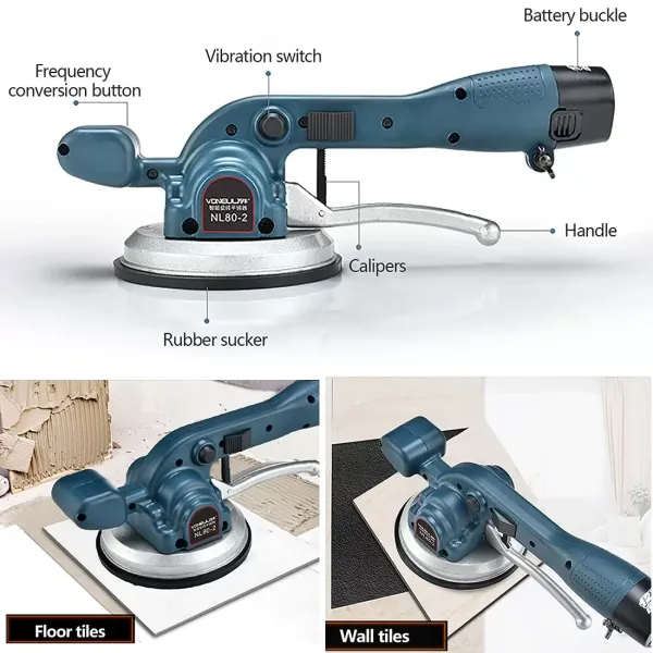 Vibrador de azulejos portátil con batería y cargador 12000 rpm Vibrador de azulejos portátil con batería y cargador 12000 rpm