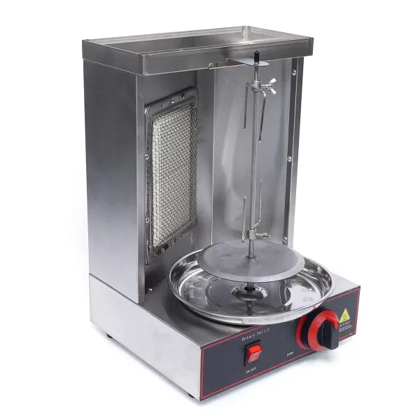 Parrilla para kebap, parrilla vertical, 1500 W, de acero inoxidable Parrilla para kebap, parrilla vertical, 1500 W, de acero inoxidable