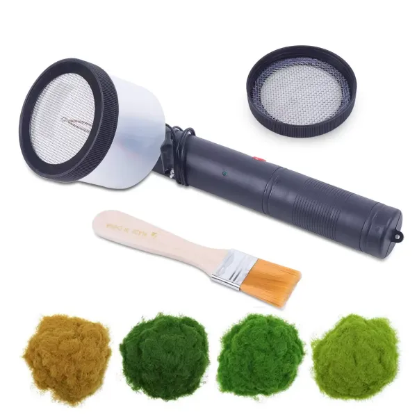 Mini aplicador de flocado de hierba estática con mango antideslizante para mesa de arena de modelado escénico DIY