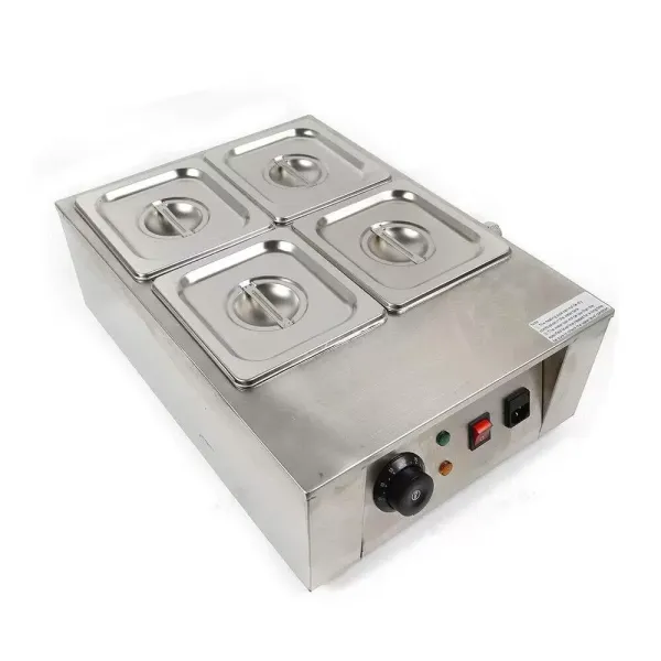 Derretidor eléctrico de Chocolate con 4 ollas de Acero Inoxidable 30-80 ℃ Baño de Agua Derretidor Fondue de Chocolate Derretidor eléctrico de Chocolate con 4 ollas de Acero Inoxidable 30-80 ℃ Baño de Agua Derretidor Fondue de Chocolate