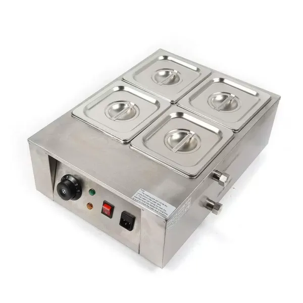 Derretidor eléctrico de Chocolate con 4 ollas de Acero Inoxidable 30-80 ℃ Baño de Agua Derretidor Fondue de Chocolate