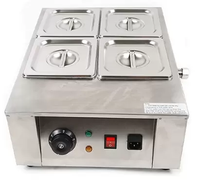 Derretidor eléctrico de Chocolate con 4 ollas de Acero Inoxidable 30-80 ℃ Baño de Agua Derretidor Fondue de Chocolate