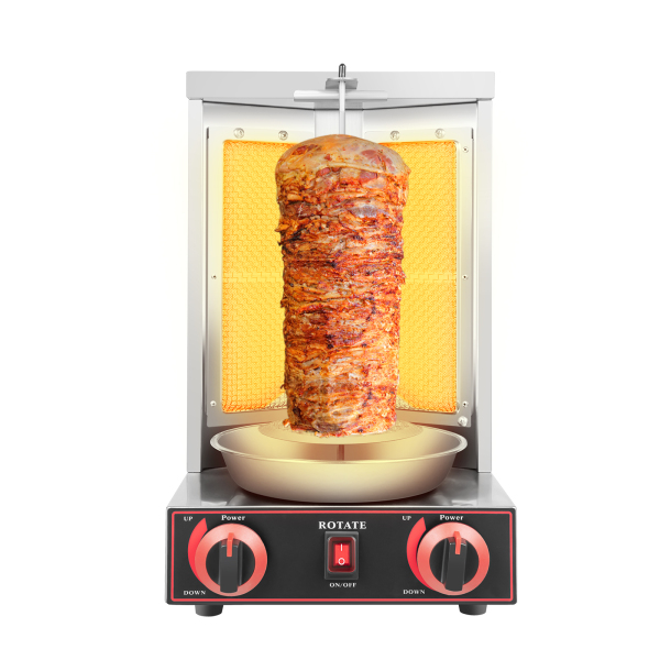 Barbacoa eléctrica vertical, con interruptor de ajuste de temperatura, para horno, asador, 3000 W, distribución de calor de 360°, para el hogar
