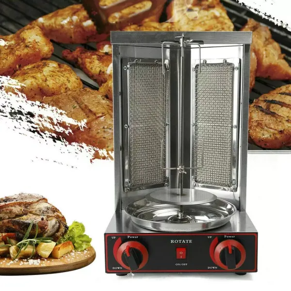 Barbacoa eléctrica vertical, con interruptor de ajuste de temperatura, para horno, asador, 3000 W, distribución de calor de 360°, para el hogar
