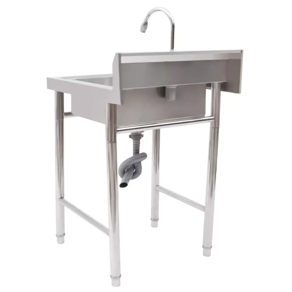 Fregadero de acero inoxidable de 93 x 61 x 60 cm, móvil, Centro de fregadero de cocina individual derecha escurridor, 1 cuenco, para cocina, exterior Fregadero de acero inoxidable de 93 x 61 x 60 cm, móvil, Centro de fregadero de cocina individual derecha escurridor, 1 cuenco, para cocina, exterior