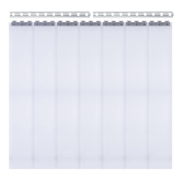 Cortina de tiras de PVC, cortina de tiras de plástico, 200 cm x 18 cm, transparente, cortina de puerta para supermercados, almacenes y fábricas