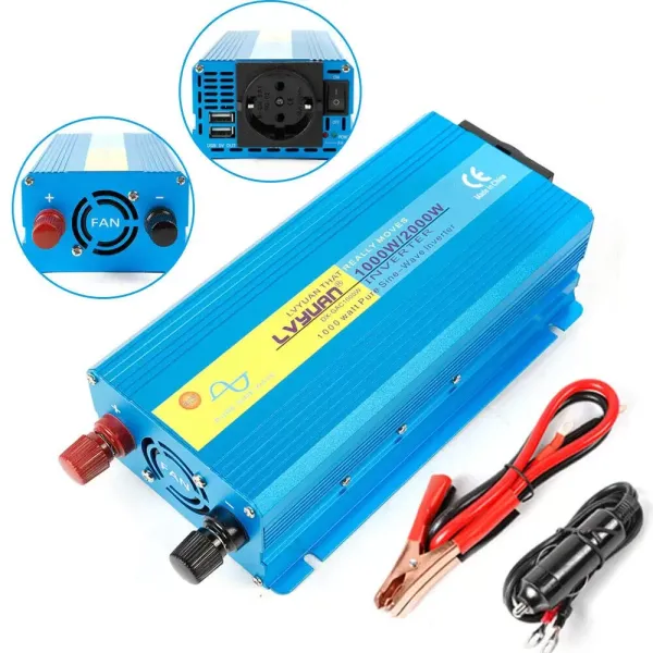 Transformador de corriente (50 HZ, 1000 W, 2000 W, CC 12 V a AC 230 V)