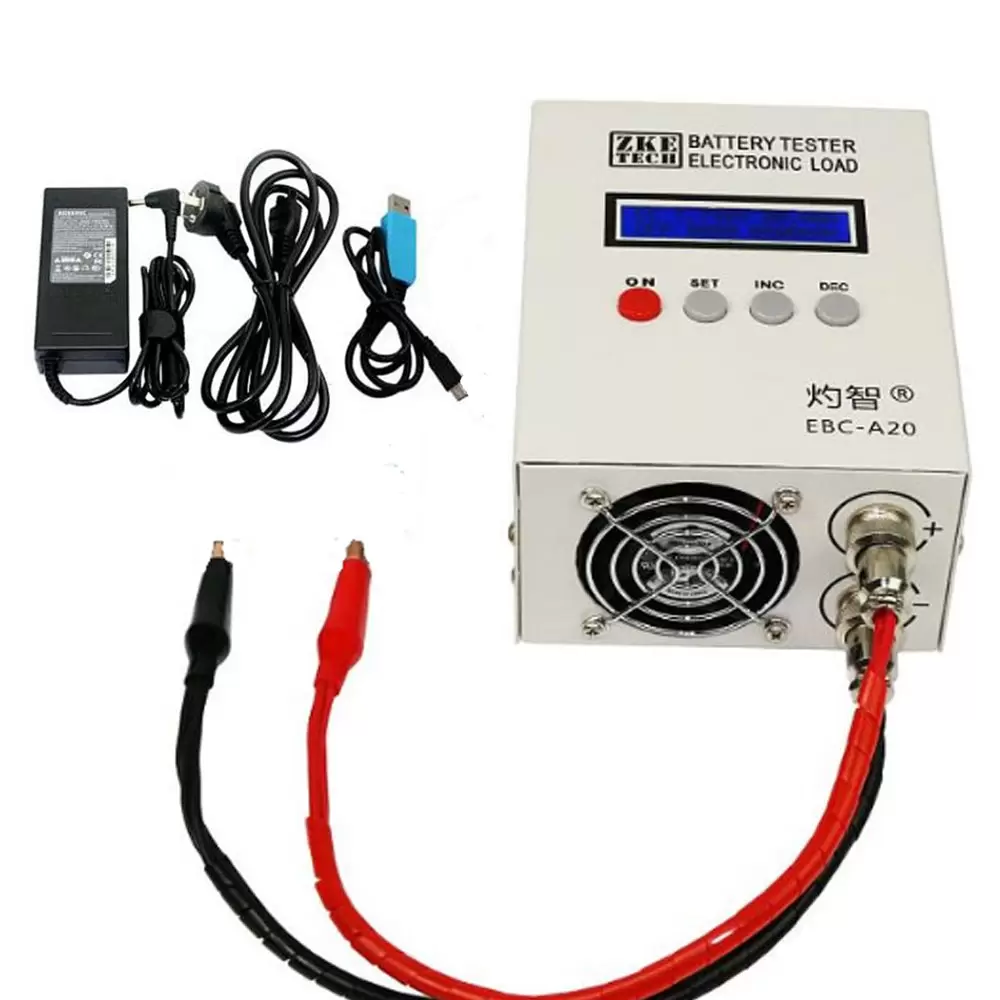 CNCEST EBC-A20 - Comprobador de batería (5 A, carga 20 A, compatible con descarga, control de software de PC, carga electrónica)