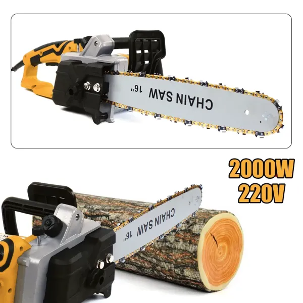 CNCEST Motosierra Electrica 2000W-Diámetro de Corte 25-35cm -Lubricación Automática-Cadena de Ajuste Sin Herramientas