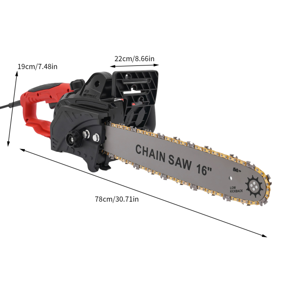 Motosierra eléctrica de 2000 W, 40 cm, con protección antirretorno Motosierra eléctrica de 2000 W, 40 cm, con protección antirretorno