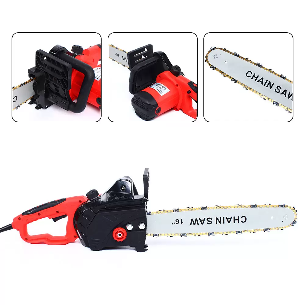 Motosierra eléctrica de 2000 W, 40 cm, con protección antirretorno