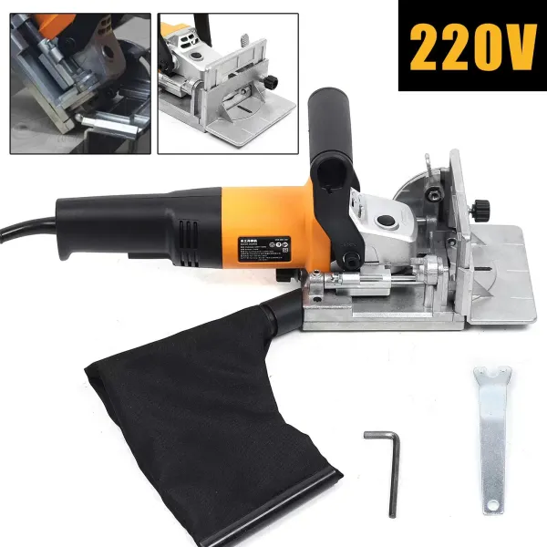 Fresadora profesional de espigas plana, para laminado, procesamiento de madera (220 V, 18 mm, ajuste de ángulo y altura)
