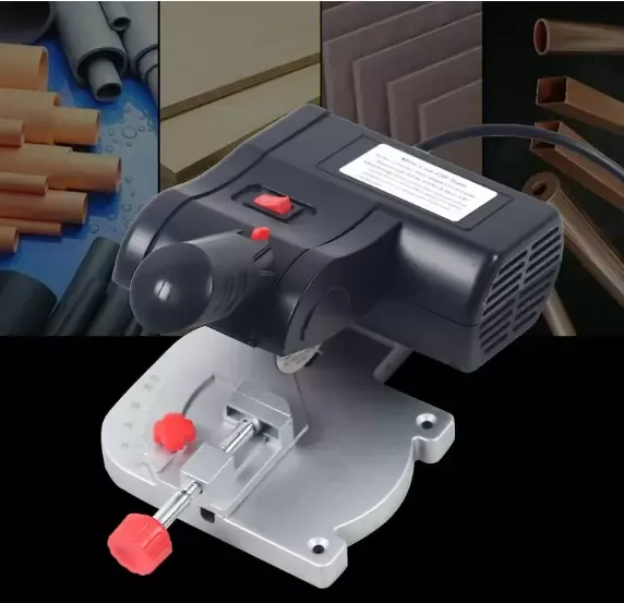 Mini sierra ingletadora eléctrica de 90 W, 220 V, cortadora de mesa, 0-45 4500 rpm para madera, vidrio y Metal
