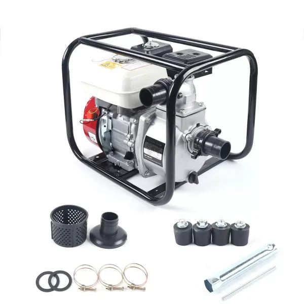 Bomba de agua de gasolina de 2 pulgadas, 4 tiempos, 3,6 l, bomba de motor de 6,5 CV, 210 cc, bomba de agua con 135 m de elevación