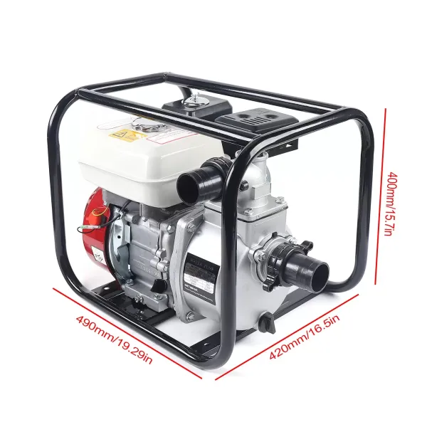 Bomba de agua de gasolina de 2 pulgadas, 4 tiempos, 3,6 l, bomba de motor de 6,5 CV, 210 cc, bomba de agua con 135 m de elevación