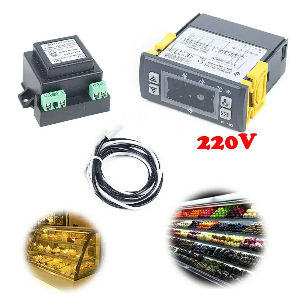 Controlador de temperatura digital SF-102 Regulador de temperatura Controlador Termostato LCD Refrigeración digital Refrigerador 220V