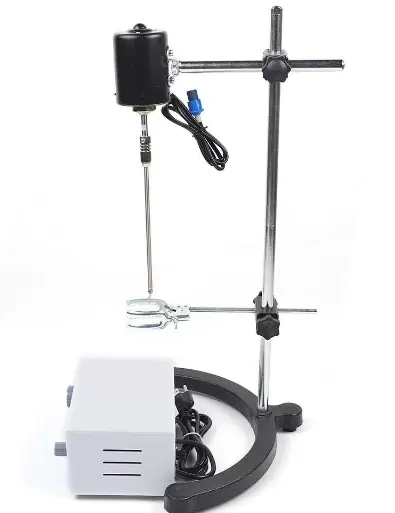 Agitador eléctrico de laboratorio, eléctrico, de precisión, agitador de laboratorio, 3000 rpm, con varilla mezcladora de acero inoxidable (60 W)
