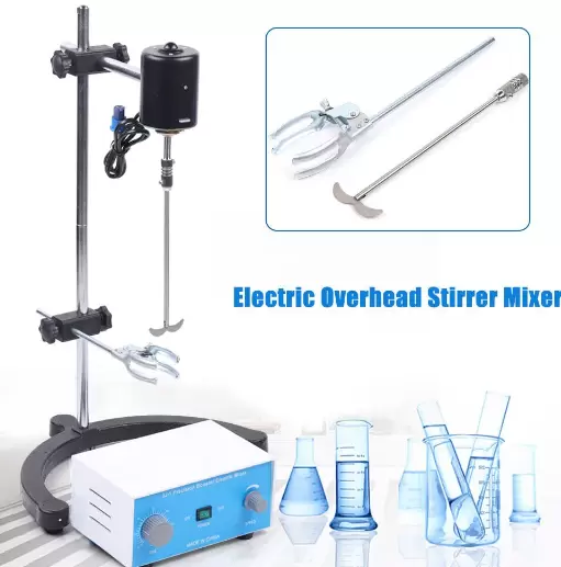 Agitador eléctrico de laboratorio, eléctrico, de precisión, agitador de laboratorio, 3000 rpm, con varilla mezcladora de acero inoxidable (60 W)