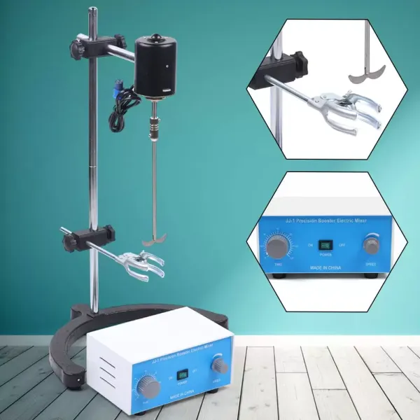 Agitador eléctrico de laboratorio, de precisión, 3000 rpm, con varilla mezcladora de acero inoxidable (60 W)
