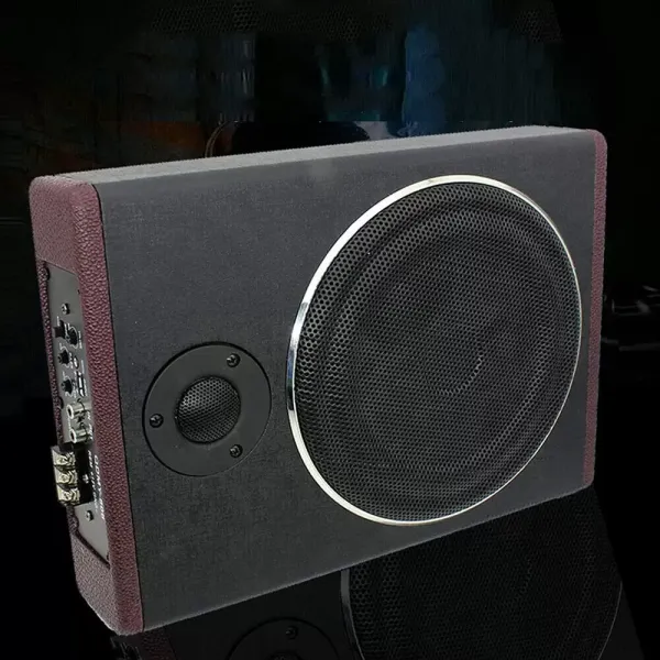 Radio de coche de 8 pulgadas, 12 V, 600 W, acero inoxidable, ultrafina, subwoofer activo