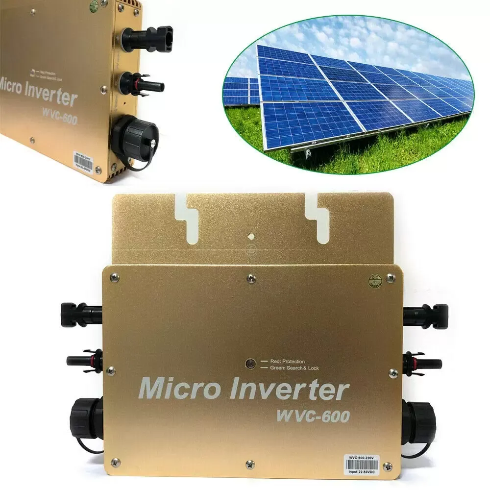 Micro Inverter WVC-600 - Inversor de rejilla solar (600 W, 22-50 V, para sistema de panel solar MPPT)