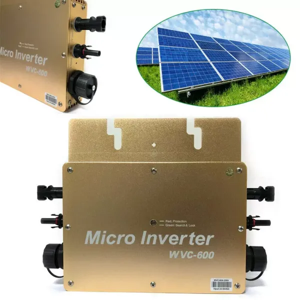 Micro Inverter WVC-600 - Inversor de rejilla solar (600 W, 22-50 V, para sistema de panel solar MPPT)
