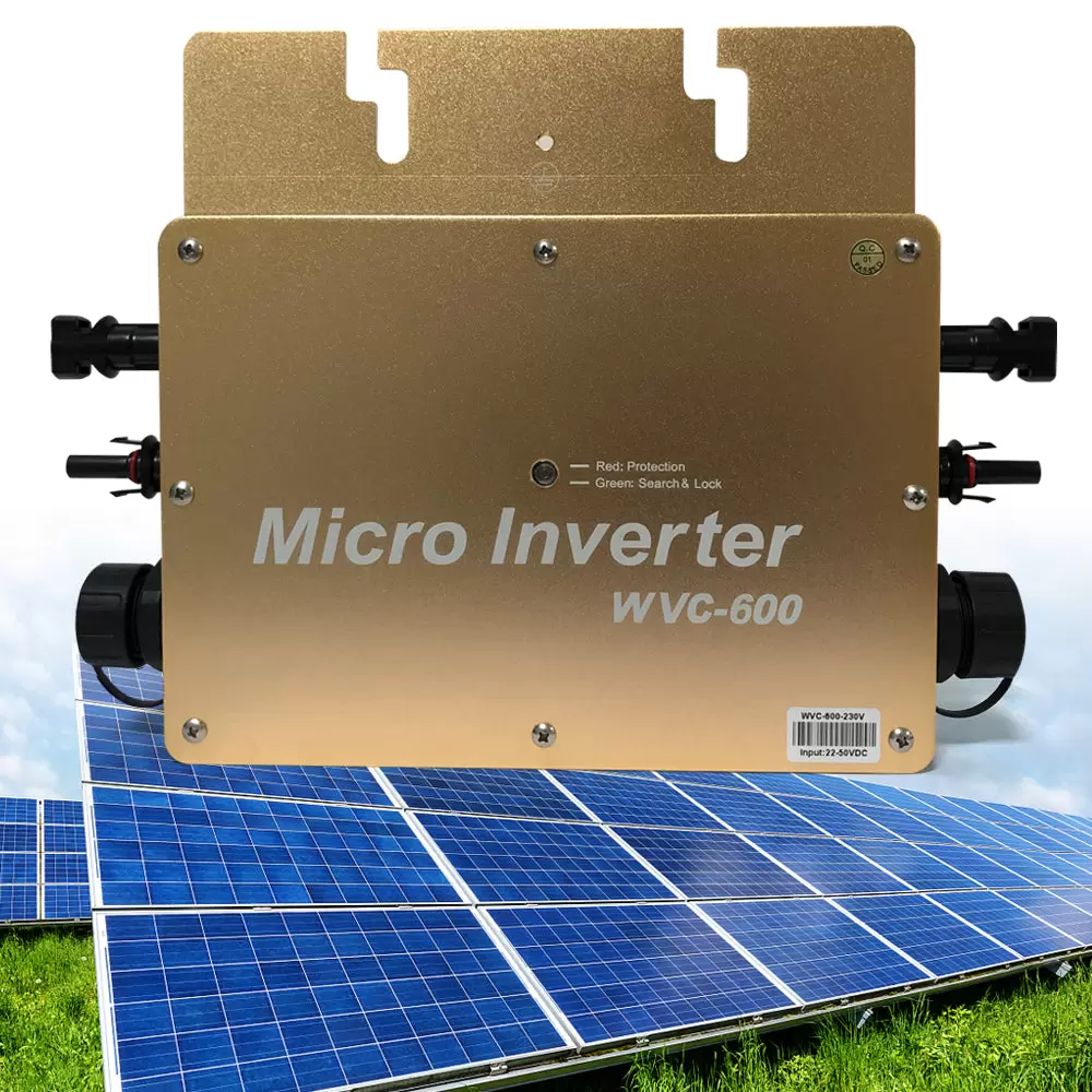 Micro Inverter WVC-600 - Inversor de rejilla solar (600 W, 22-50 V, para sistema de panel solar MPPT)