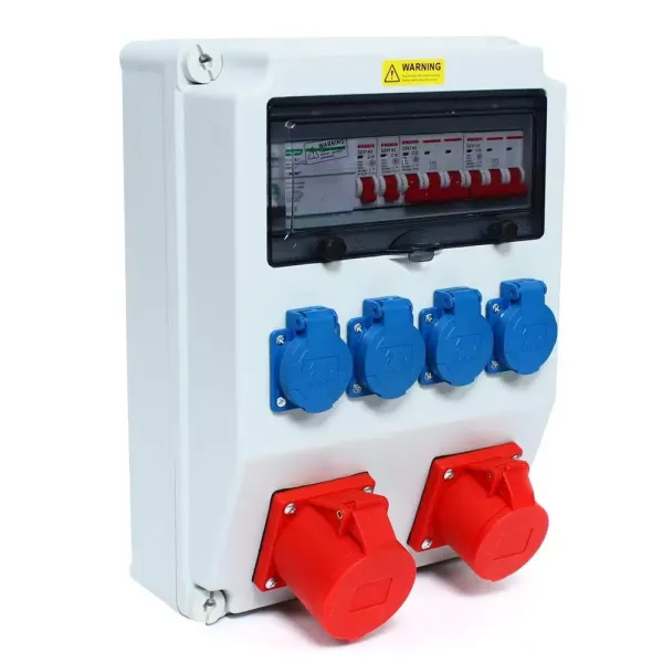 Distribuidor de pared CEE 230 V 16 A/32 A, distribuidor de corriente para obras de construcción, ambientes húmedos, impermeable