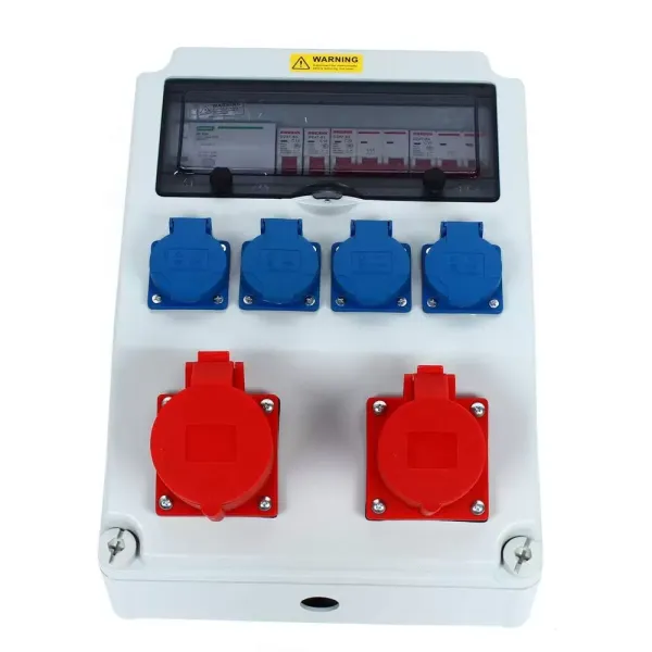 Distribuidor de pared CEE 230 V 16 A/32 A, distribuidor de corriente para obras de construcción, ambientes húmedos, impermeable Distribuidor de pared CEE 230 V 16 A/32 A, distribuidor de corriente para obras de construcción, ambientes húmedos, impermeable