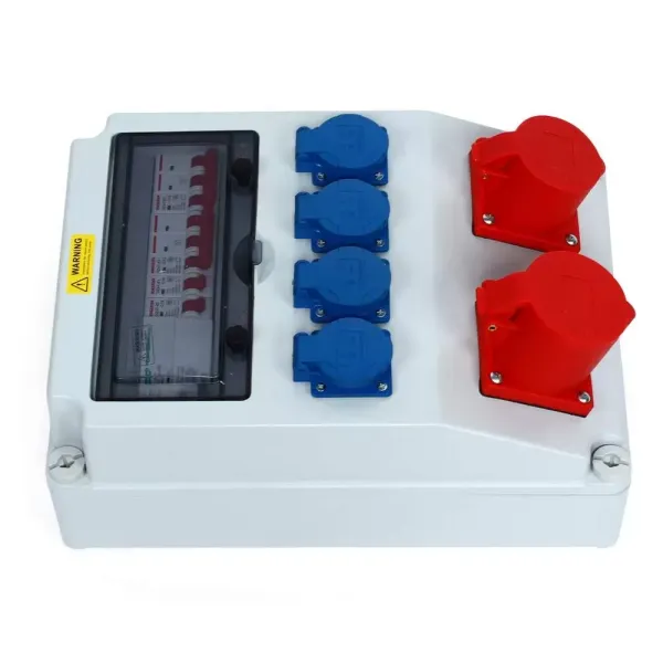 Distribuidor de pared CEE 230 V 16 A/32 A, distribuidor de corriente para obras de construcción, ambientes húmedos, impermeable Distribuidor de pared CEE 230 V 16 A/32 A, distribuidor de corriente para obras de construcción, ambientes húmedos, impermeable