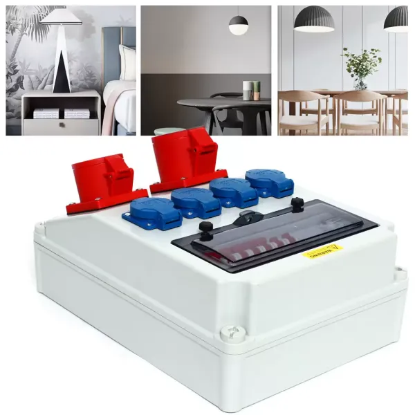 Distribuidor de pared CEE 230 V 16 A/32 A, distribuidor de corriente para obras de construcción, ambientes húmedos, impermeable