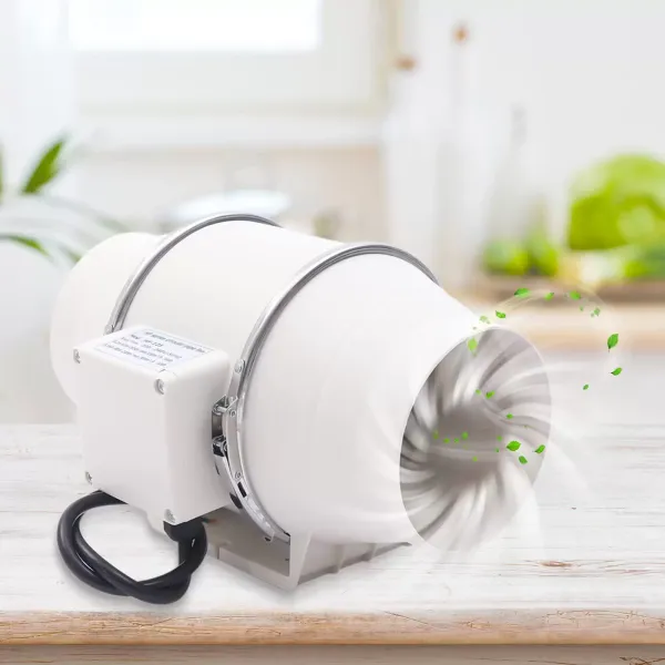 Ventilador de conducto de 150 mm Ventilador de escape de 40 W Ventilador radial 220 m³/h para baño, tiendas de cultivo, hidroponía