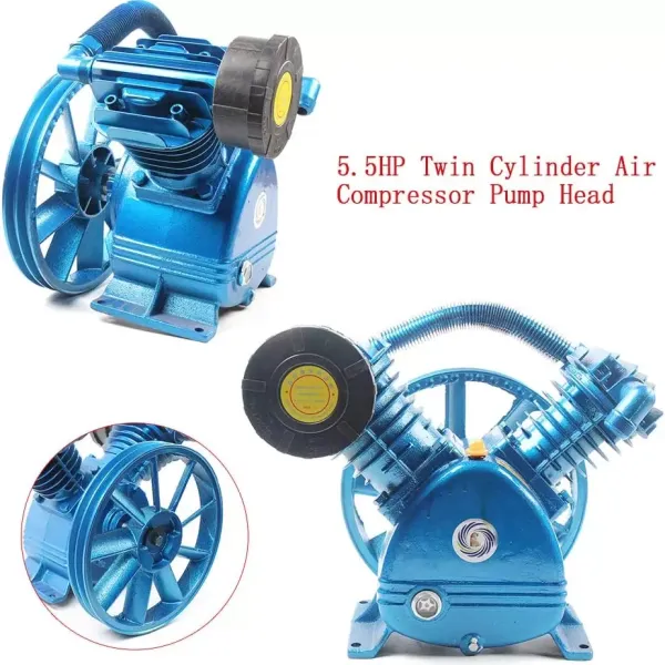 Compresor de aire comprimido de 5,5 CV, 175 psi, 4 kW, 2 cilindros, tipo V